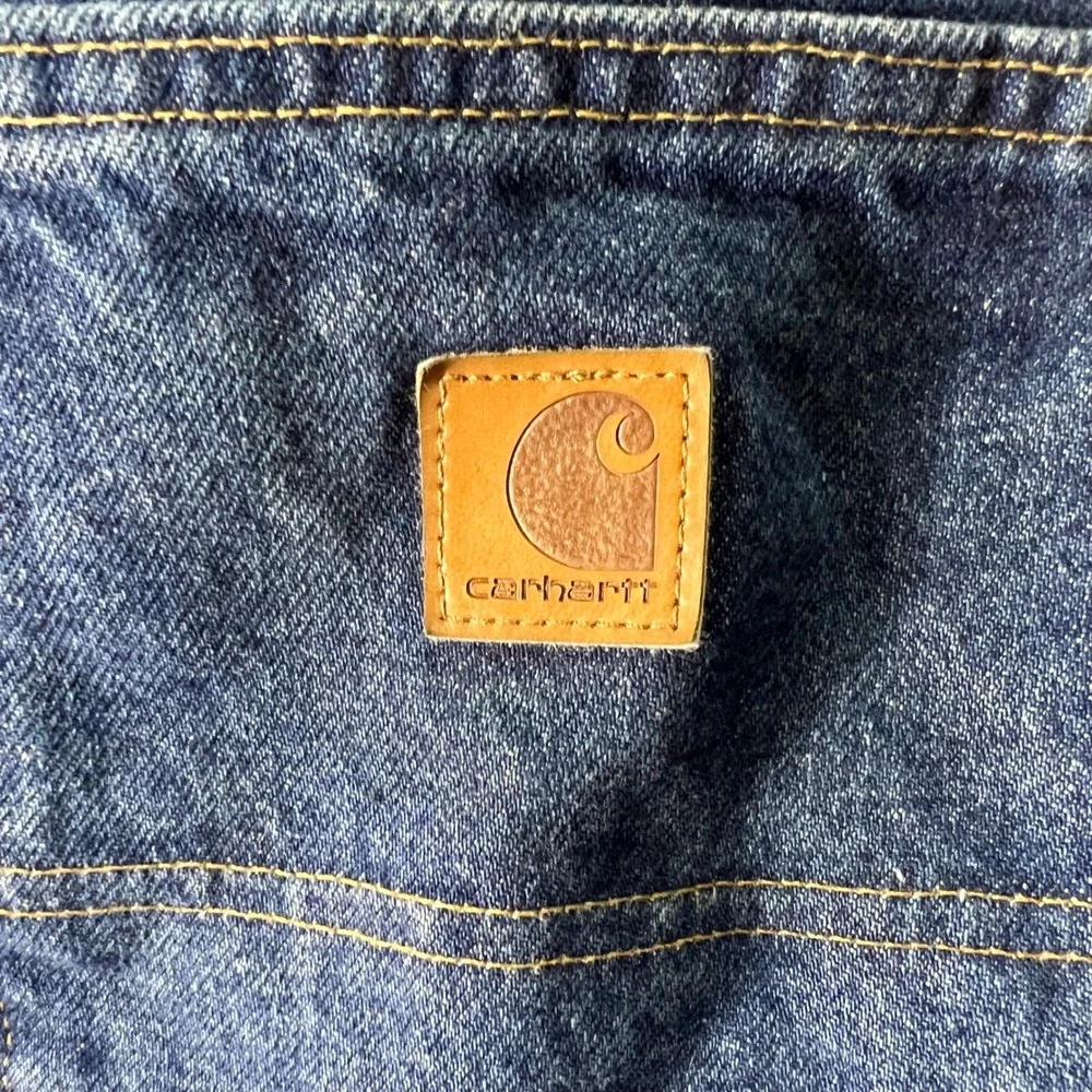 Carhartt B73-DST Double Front Logger Jeans Mens 40x36 Dark Stone Loose Fit Denim